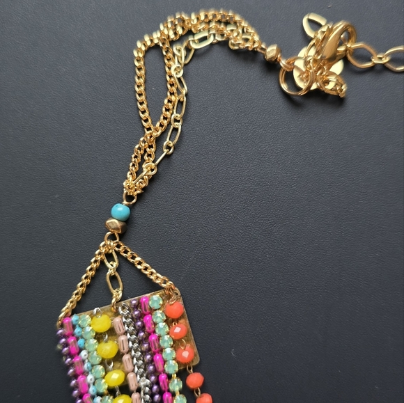 Nakamol Fuschia Layer Chain Necklace - Picture 5 of 9